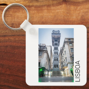 Lisbon Portugal Retro Elevator Holiday Souvenir Keychain