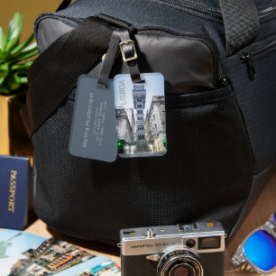 Lisbon Portugal Retro Elevator Holiday Souvenir Luggage Tag