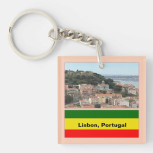 Lisbon, Portugal Skyline Keychain