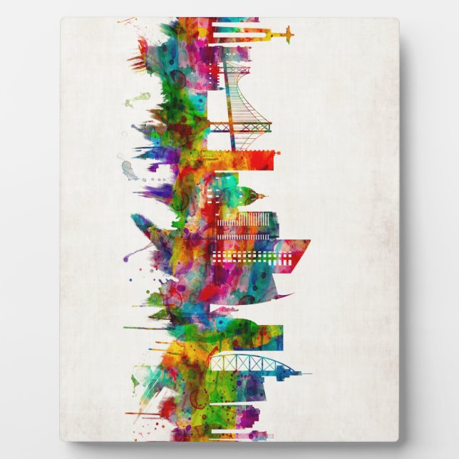 Lisbon Portugal Skyline Plaque (Front)