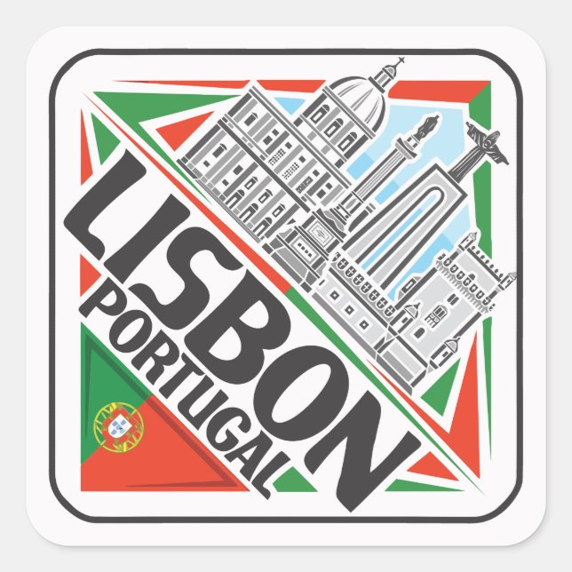Lisbon Portugal Square Sticker (Front)