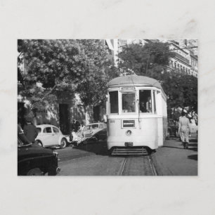 Lisbon Portugal Tram 1961 Postcard