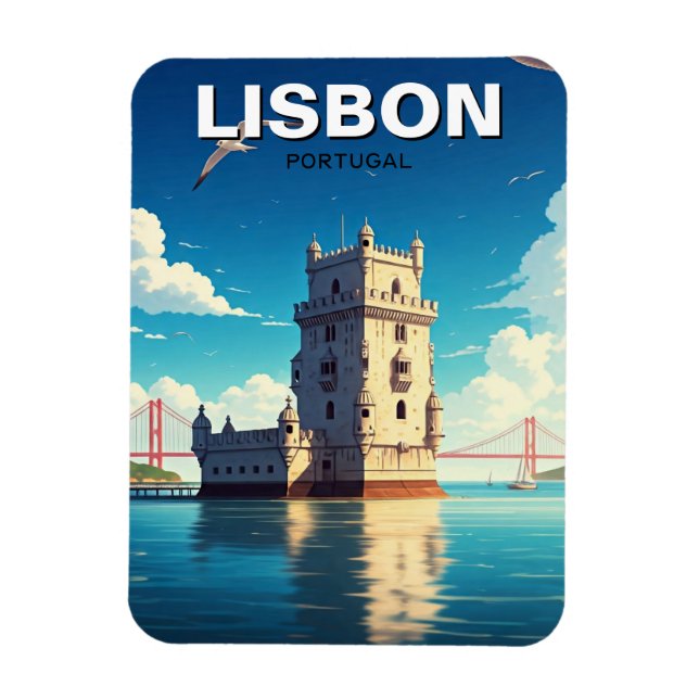 Lisbon Portugal Travel Belem Tower  Magnet (Vertical)