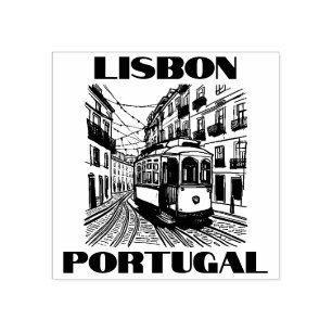 Lisbon Portugal Travel Rubber Stamp