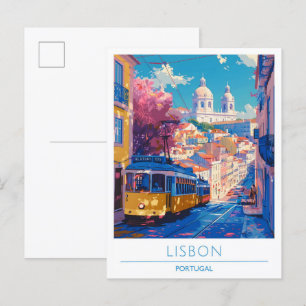 Lisbon Portugal Vintage Travel Postcard
