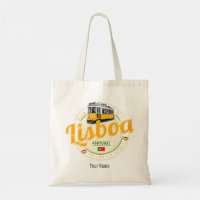 Lisbon Portugal with Retro Tram Vintage Souvenir L