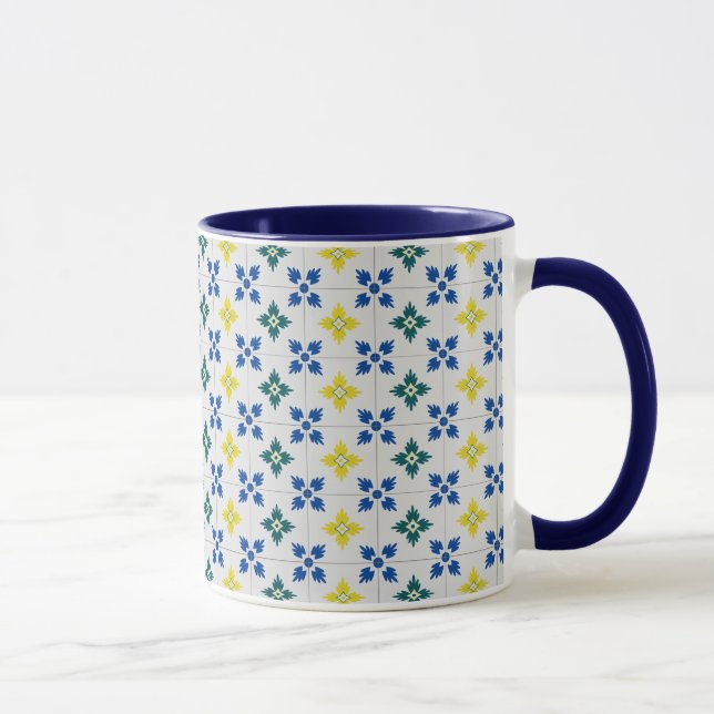 Lisbon pretty tiles or azulejo pattern mug (Right)