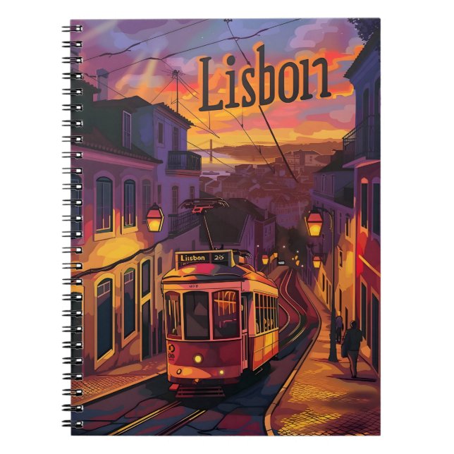 Lisbon Sunset Nightfall Notebook (Front)
