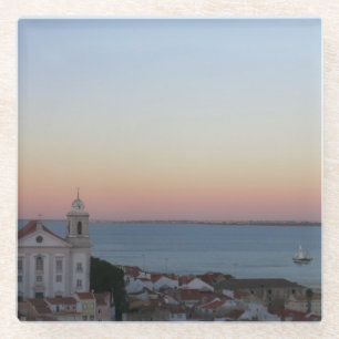 Lisbon Sunset Views Portugal Photo Glass Coaster
