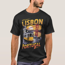 Lisbon T-Shirt with Iconic Tram and Famous Bridge 