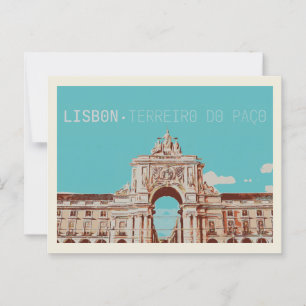 Lisbon Terreiro do Paço illustration , Portugal Postcard