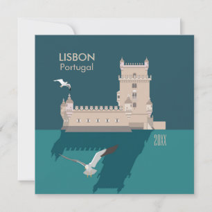 Lisbon Tower of Belem Happy Birthday card