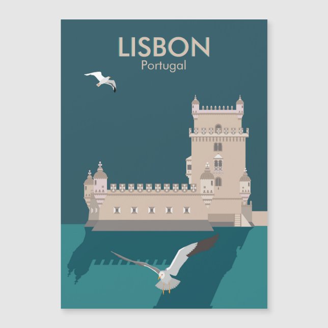 Lisbon Tower of Belem in vintage poster style (Front)