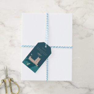 Lisbon Tower of Belem in vintage poster style Gift Tags