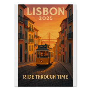 Lisbon Tram Sunset – The City of Seven Hills Poster