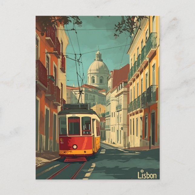 Lisbon Tram: Vintage Charm Postcard (Front)