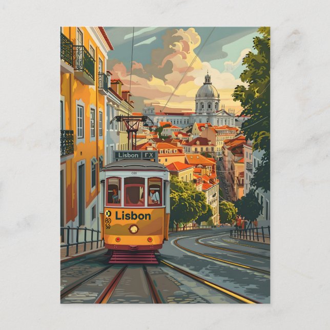 Lisbon Tramlines: Navigating the City's Skyline Postcard (Front)