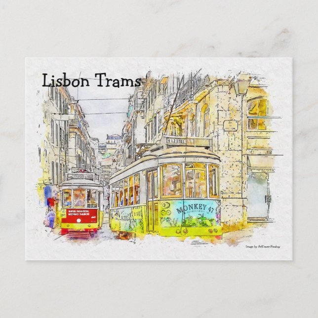 Lisbon Trams Postcard (Front)