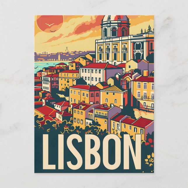 Lisbon Travel Ad Postcard (Front)