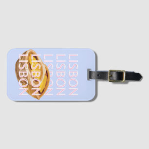 Lisbon Travel Art, Blue, Portugal, Pastel Luggage Tag