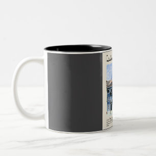Lisbon Vintage Watercolour Travel  Two-Tone Coffee Mug