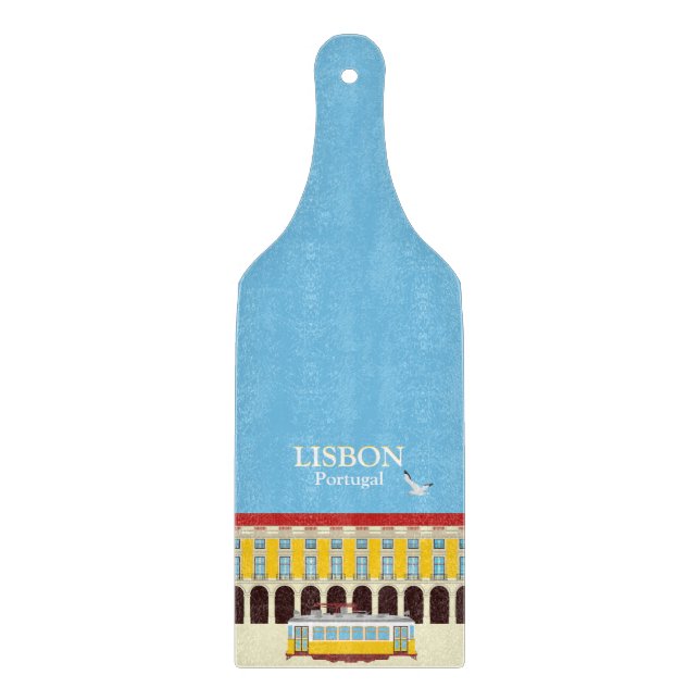 Lisbon yellow tram vintage style    cutting board (Front)