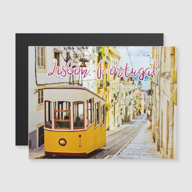 Lisbonne, Portugal Carte magnétique Voyage (Devant / Derrière)