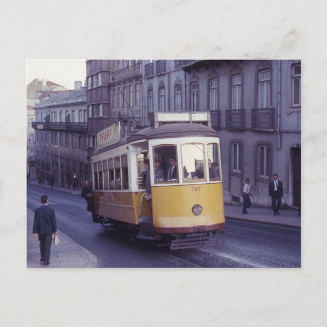 Lisbonne Portugal Tram 1965 Carte postale (Devant)