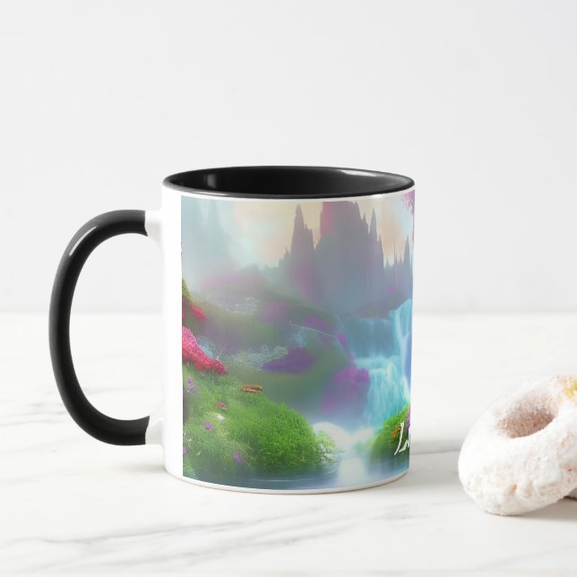 Lise's Morning Tea Personalized Customizable Mug (With Donut)