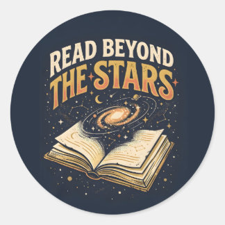 Lisez au-delà des étoiles Autocollant Cosmic Bookw