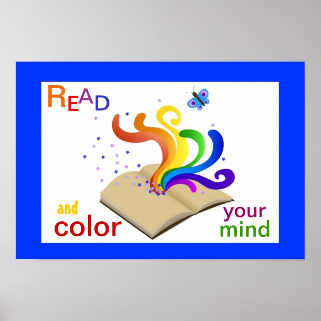 Lisez et coloriez votre esprit Poster d'alphabétis (Devant)