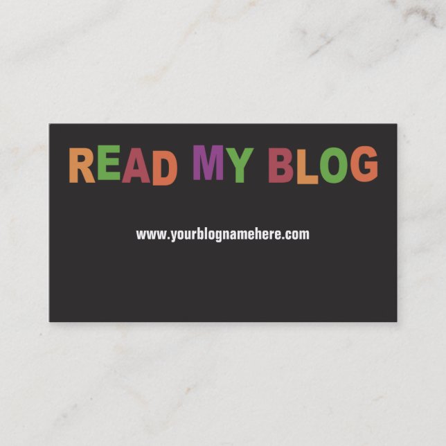 Lisez mon carte de visite de blog (Devant)