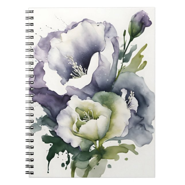 Lisianthus - Watercolor flowers Notebook (Front)