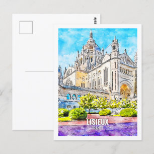 Lisieux France Famous Travel Place Watercolor Postcard