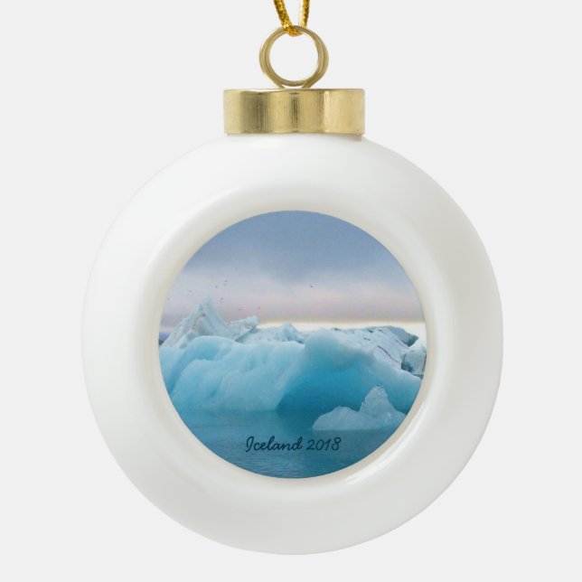 L'Islande - ornement en céramique de boule (Devant)