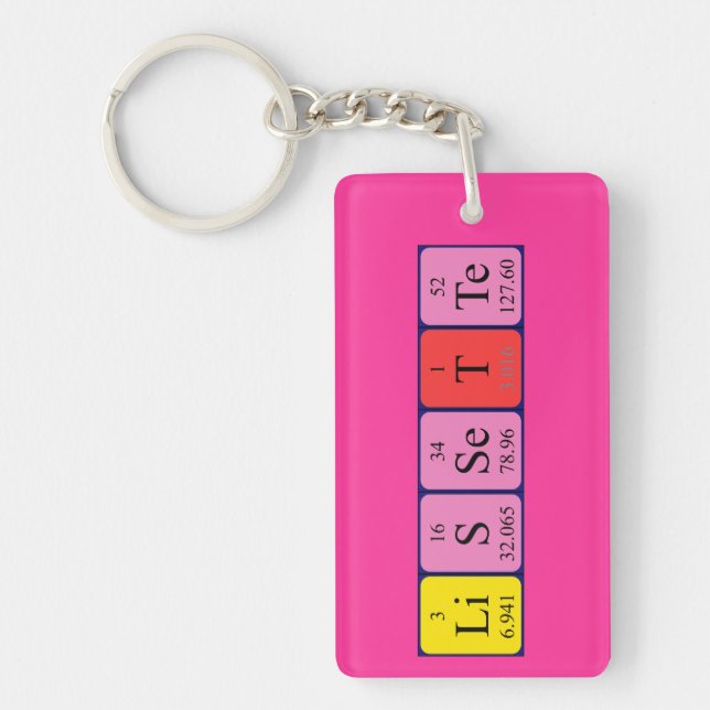 Lissette periodic table name keyring (Front)