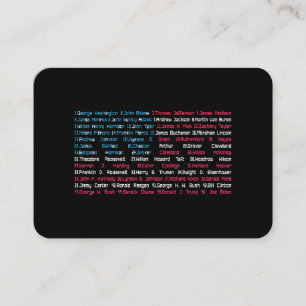List 46 US Presidents of the United States Fun His Business Card