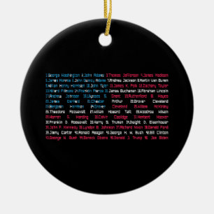 List 46 US Presidents of the United States Fun His Ceramic Ornament