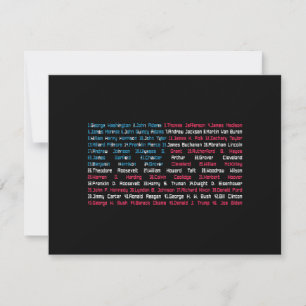 List 46 US Presidents of the United States Fun His Thank You Card
