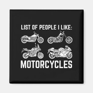 List Of People I Like Motorcycles Funny Rider &amp Magnet