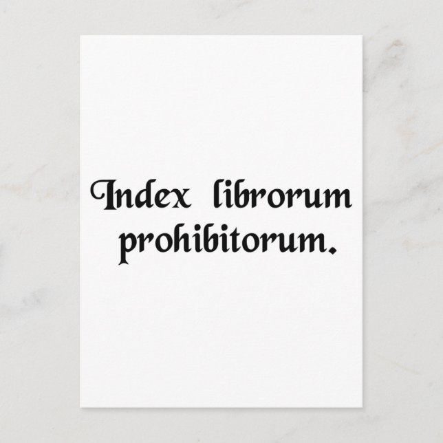 List of Prohibited Books. Postcard (Front)