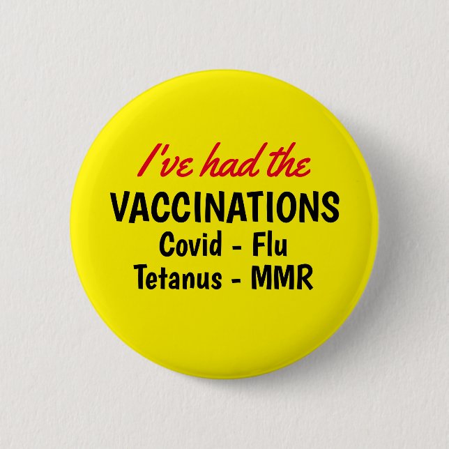 List Your Vaccinations Yellow Button (Front)