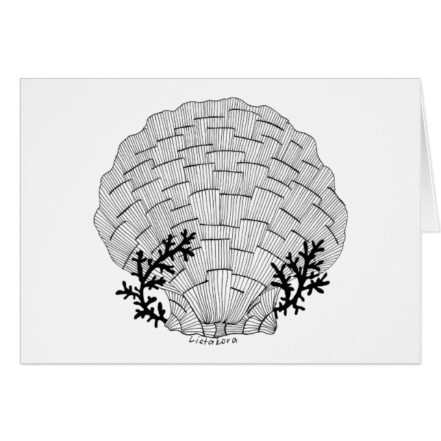 Listakora Seashell Card with Envelope (Front Horizontal)