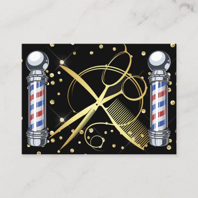 Liste de cheveux - Barber Carte de visite (Devant)