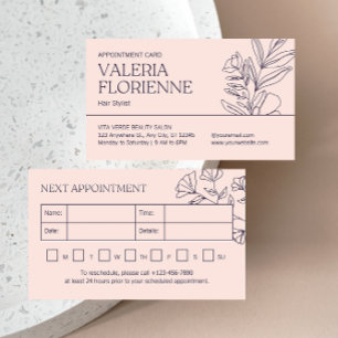 Liste de cheveux Beauté Floral Carte de rendez-vou