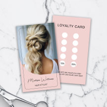 Liste de cheveux Carte de fidélité rose moderne