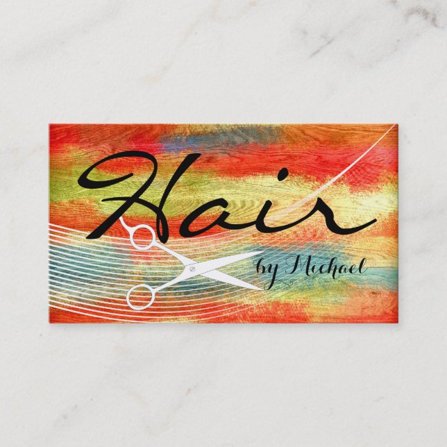 Liste de cheveux Rendez-vous en bois coloré modern (Devant)