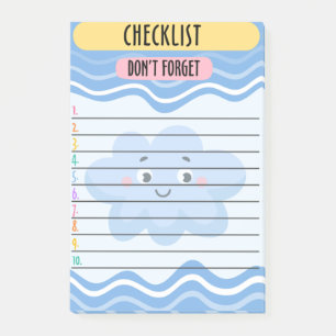 Liste de contrôle Notes post-it faciles notes coll