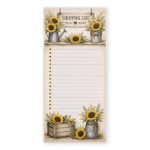 Liste de courses Fleur de Tournesol Rustique