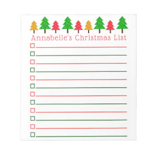 Liste de courses pour les sapins de Noël Bloc-note
